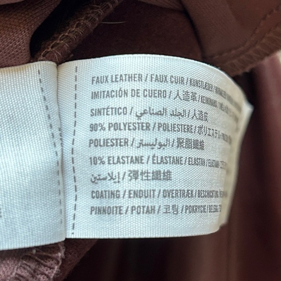 Abercrombie & Fitch Criss-Cross Waistband Vegan Leather 90s Straight Pants 26/2 - Picture 6 of 13